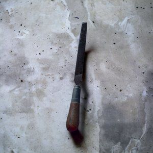 Vintage Lutz File Tool Wood Handle Nicholson File Handle is 5" File is 10.5" REA